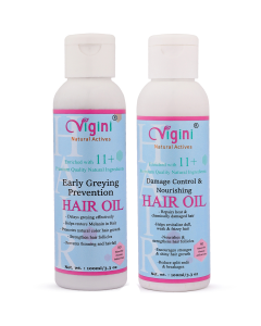Vigini Early Anti Greying Prevention Hair Oil + Chronic Anti Dandruff Revitalizer