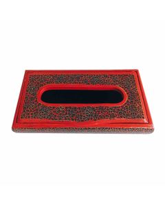 Kashmiri Paper Mache Beautiful Tissue Box (Black floral design)