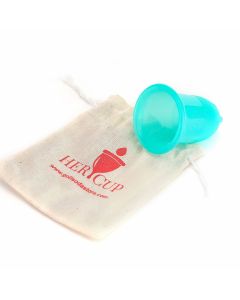 Her Cup Platinum-Cured Medical Grade Silicone Menstrual Cup For Women By Goli Soda, Regular Size- Teal