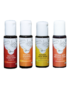 EcoSattva 3R Natural Cleaners Travel Kit - Hand Wash, Face wash, Shampoo and Body Wash 50ml
