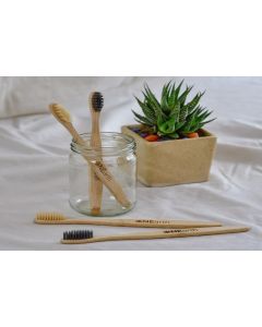 Bamboo Toothbrush - Pack of 2 [Charcoal, Curvy]