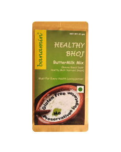 BANAMIN HealthyBhoj ButterMilk Mix (21 gm x 25) | Vegan | Gluten Free | Low GI | Sugar Free | Healthy | Energy Drink Mix