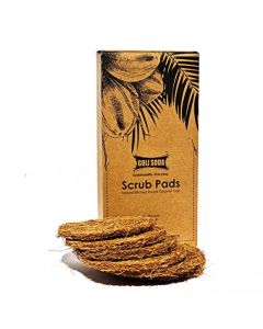 Goli Soda Natural Coconut Coir Round Stitched Dishwashing Scrub Pads - Pack of 6 Scrubs 