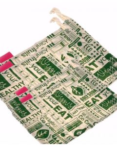 GOLI SODA Keep it Fresh & Go Green Reusable Cotton Vegetable Bag Combo - 2 Small + 2 Big (Pack Of 4 )