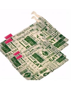GOLI SODA Go Green Reusable Cotton Vegetable Bag Combo - 2 Small + 2 Big (Pack Of 4)