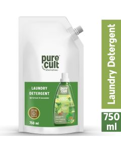 PureCult Plant-Based Liquid Laundry Detergent with Geranium & Lavender Essential Oils (750 ML)
