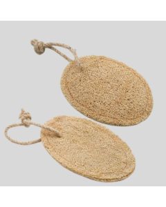 Natural Loofah Body Scrubber- Pack of 2 (Oval Shape)